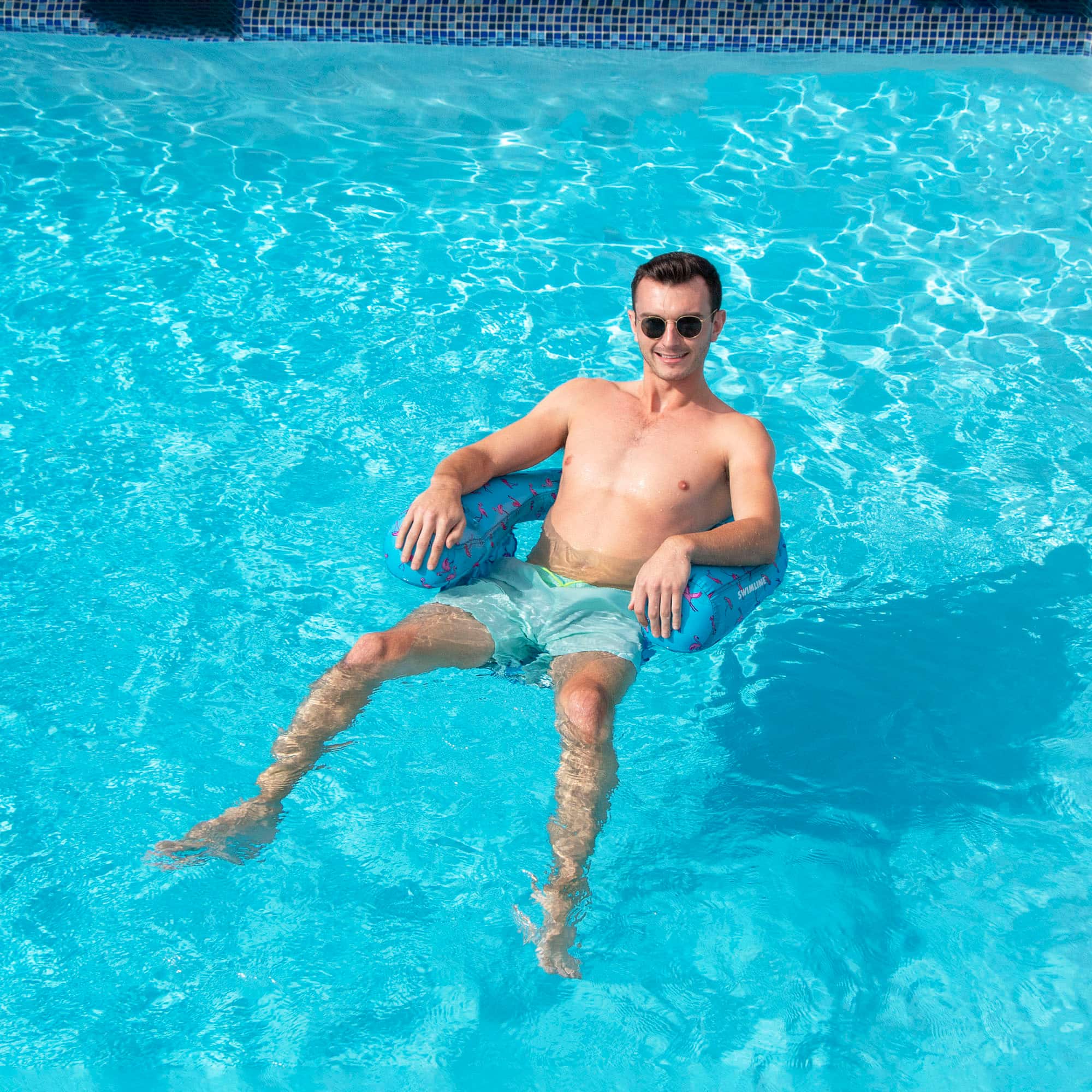 Swimline 32" Flamingo Fabric U-Seat Pool Chair Float